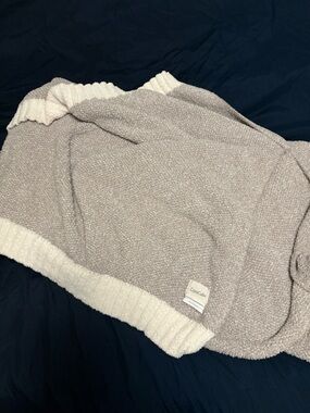 CozyLoop grey and white Plush Throw Blanket by